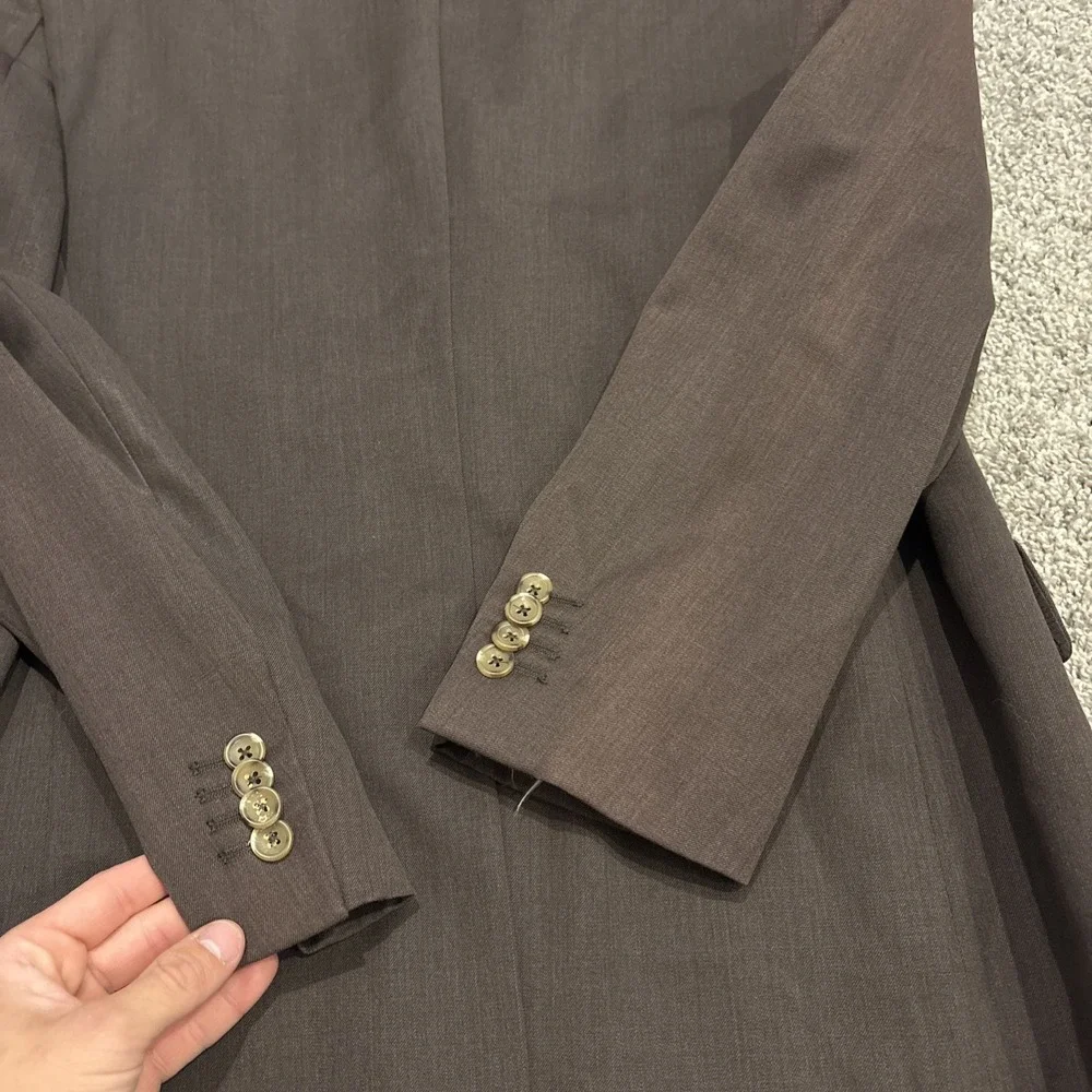 Banana Republic Blazer Men's 38S Brown 100% Wool 3-Button Lined Suit Jacket Wove